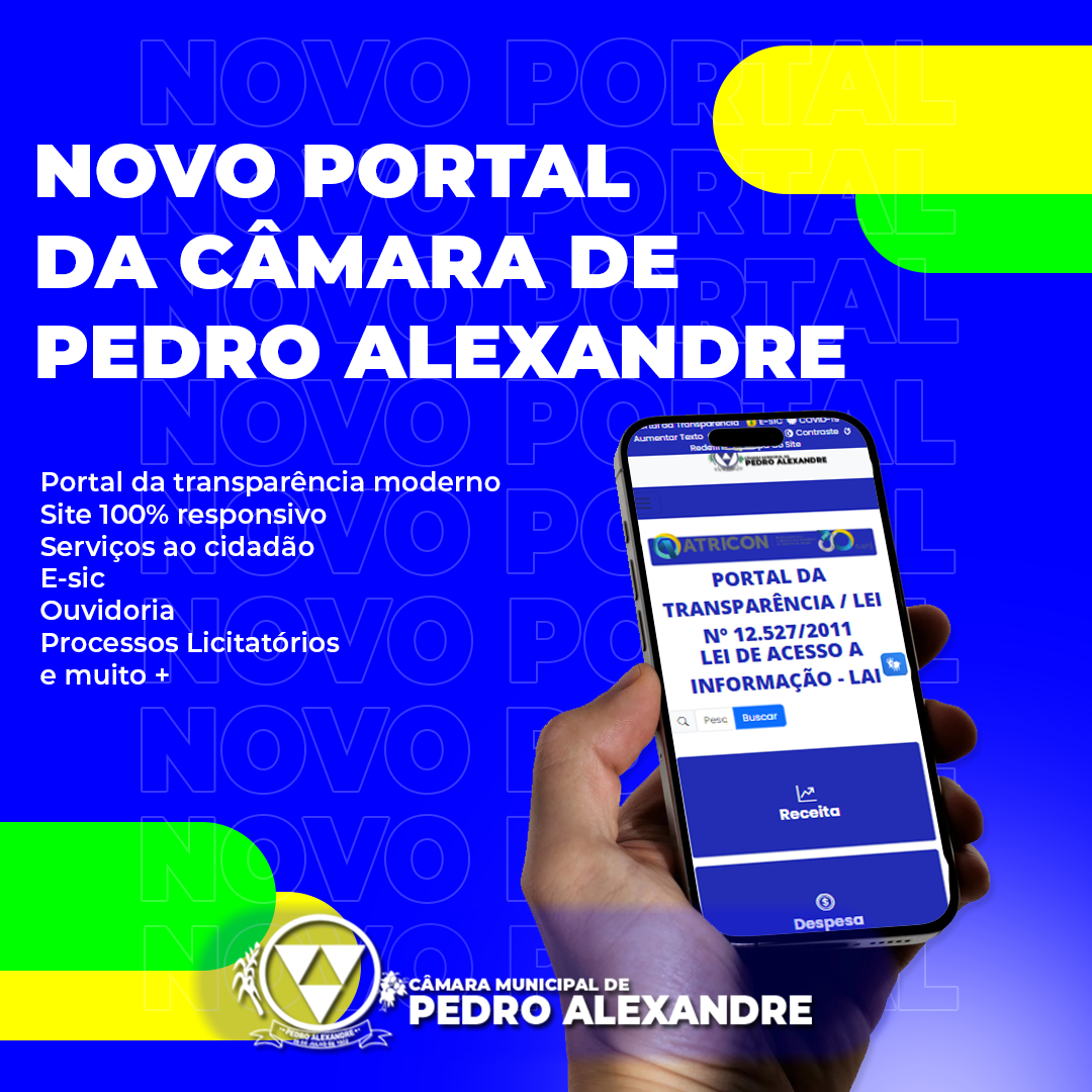 Novo portal da Câmara Municipal de Pedro Alexandre - Ba